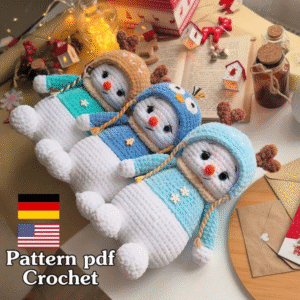Home snowman and 4 hats crochet pattern