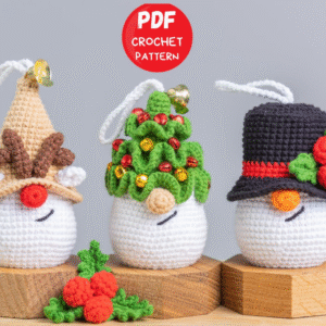Home crochet reindeer gnome pattern