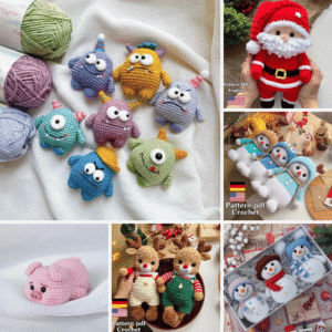 🎄 holiday & cute creatures mega crochet pattern bundle – 6 adorable amigurumi pdf patterns 🎁
