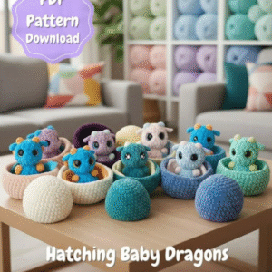hatching baby dragons and eggs crochet pattern