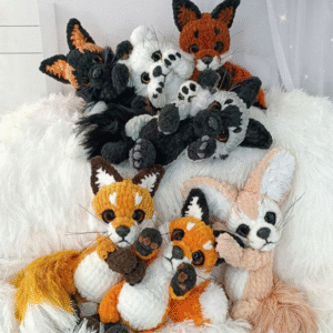 Home 6in1 little foxes – amigurumi crochet pattern pdf