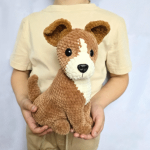 Home crochet dog pattern: amigurumi puppy soft toy