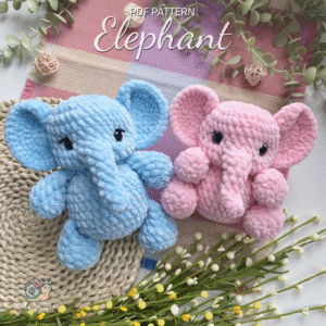 Home elephant crochet pattern: beginner friendly amigurumi plush toy (pdf in english)