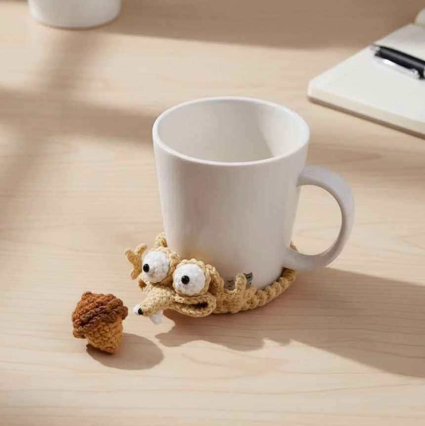 funny squirrel &acorn coaster crochet pattern funny squirrel &acorn coaster crochet pattern