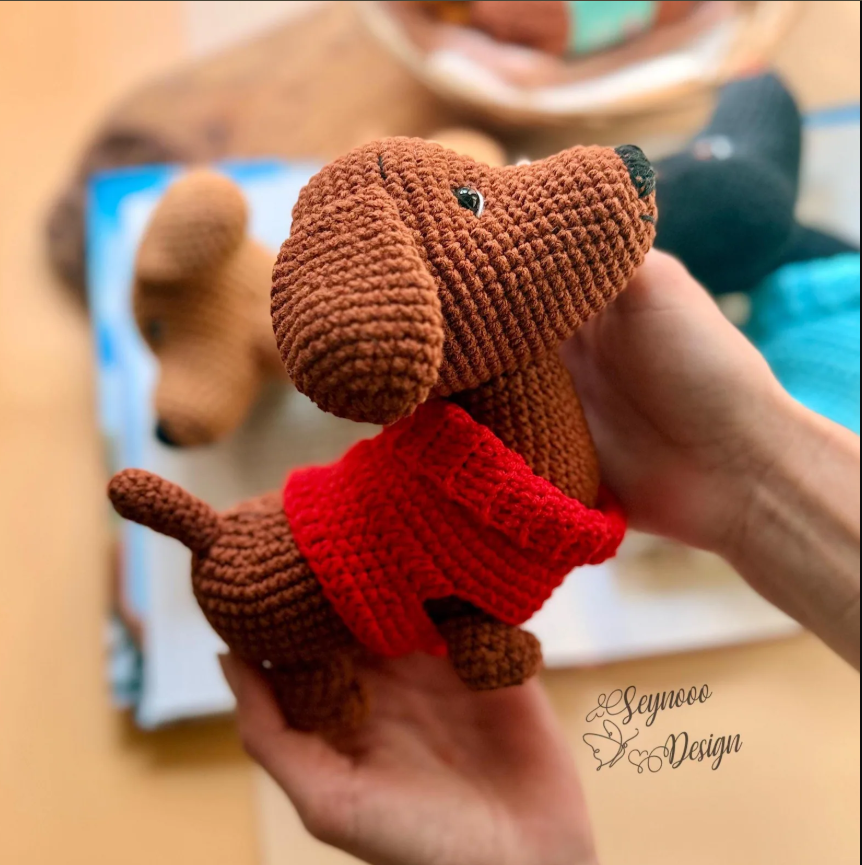 crochet dachshund in sweater pattern crochet dachshund in sweater pattern