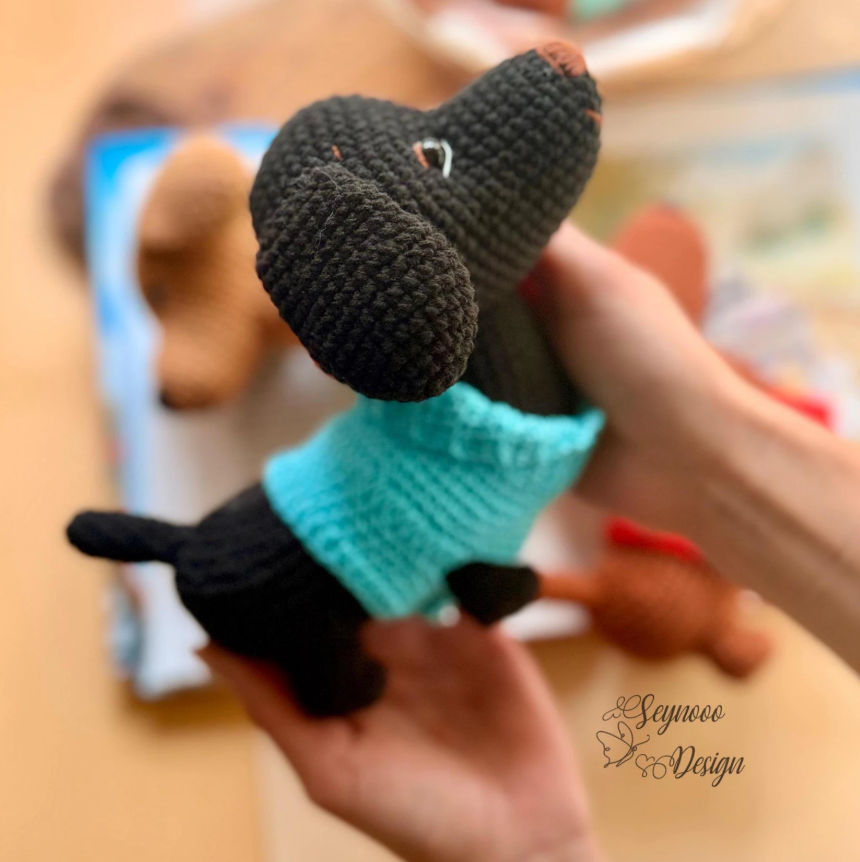 crochet dachshund in sweater pattern crochet dachshund in sweater pattern