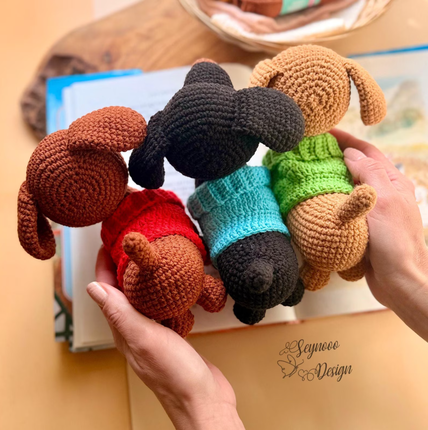crochet dachshund in sweater pattern crochet dachshund in sweater pattern