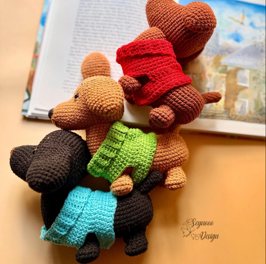 crochet dachshund in sweater pattern crochet dachshund in sweater pattern