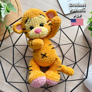 crochet tiger pattern. amigurumi plush toy tiger. pdf tutorial in english